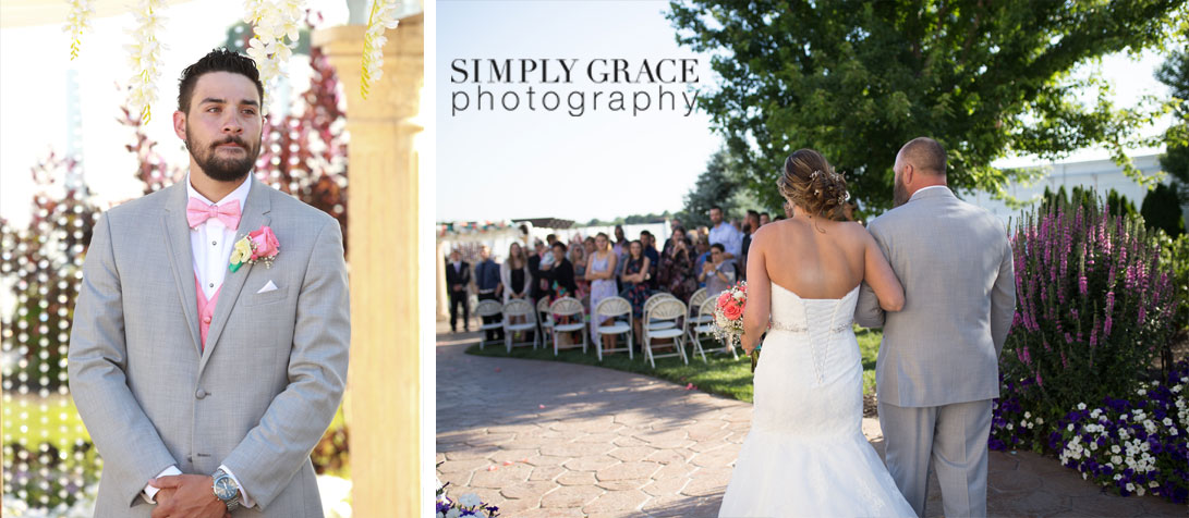 The Rhapsody Wedding bride walking down aisle photo by Simply Grace Photography