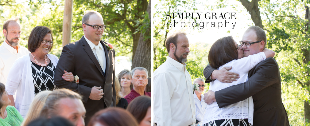 James P Davis Hall wedding ceremony signing photo by Simply Grace Photography