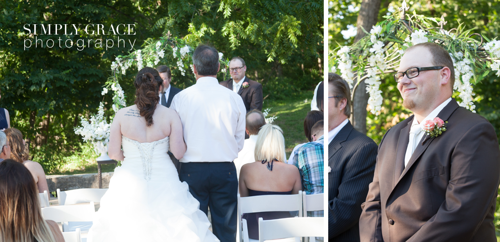 James P Davis Hall wedding ceremony signing photo by Simply Grace Photography