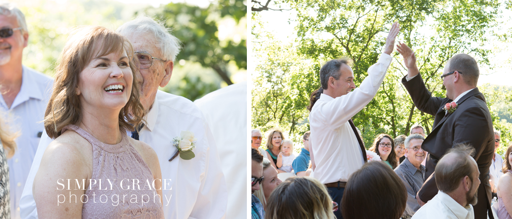 James P Davis Hall wedding ceremony signing photo by Simply Grace Photography