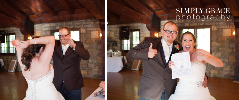 James P Davis Hall wedding Marriage certificate signing photo by Simply Grace Photography