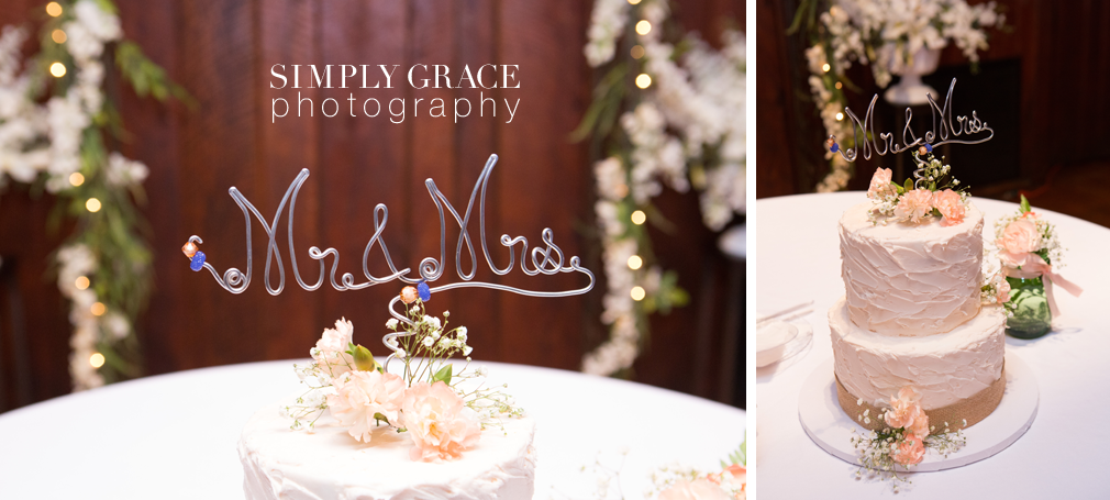 James P davis hall wedding Cake detail photo by Simply Grace Photography