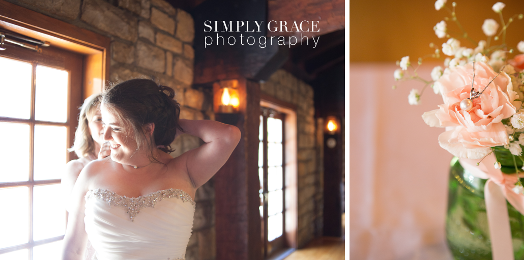 James P Davis Hall wedding getting ready photo by Simply Grace Photography