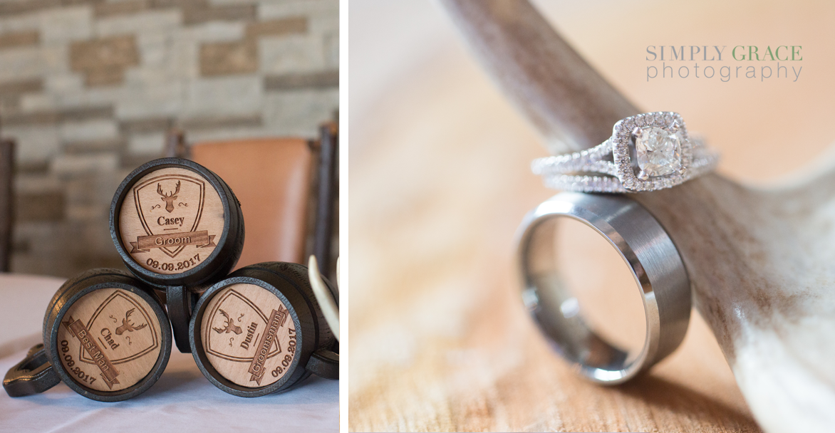 ransomed heart ranch simply grace photography antlers ring detail grooms mugs