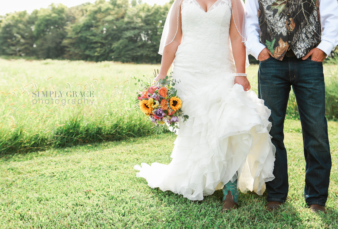 ransomed heart ranch country wedding camo boots simply grace photography