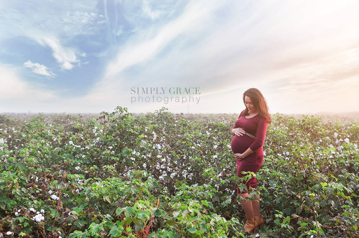 Georgia cotton field maternity simply grace photography