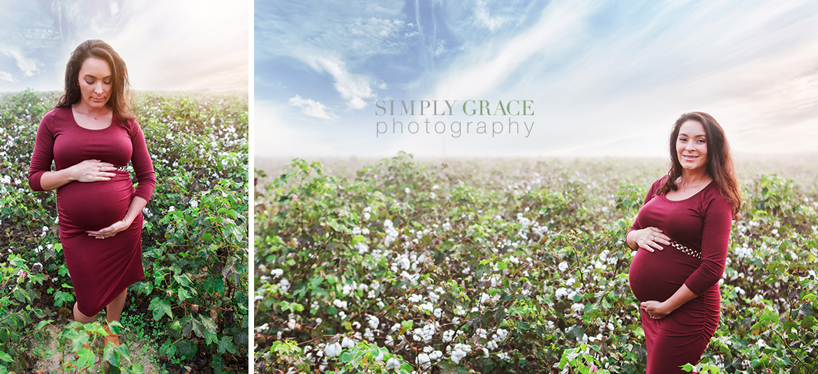 Georgia cotton field maternity simply grace photography