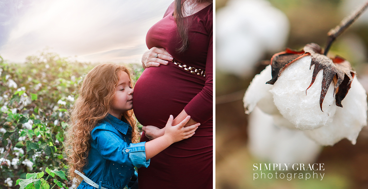 Georgia cotton field maternity simply grace photography