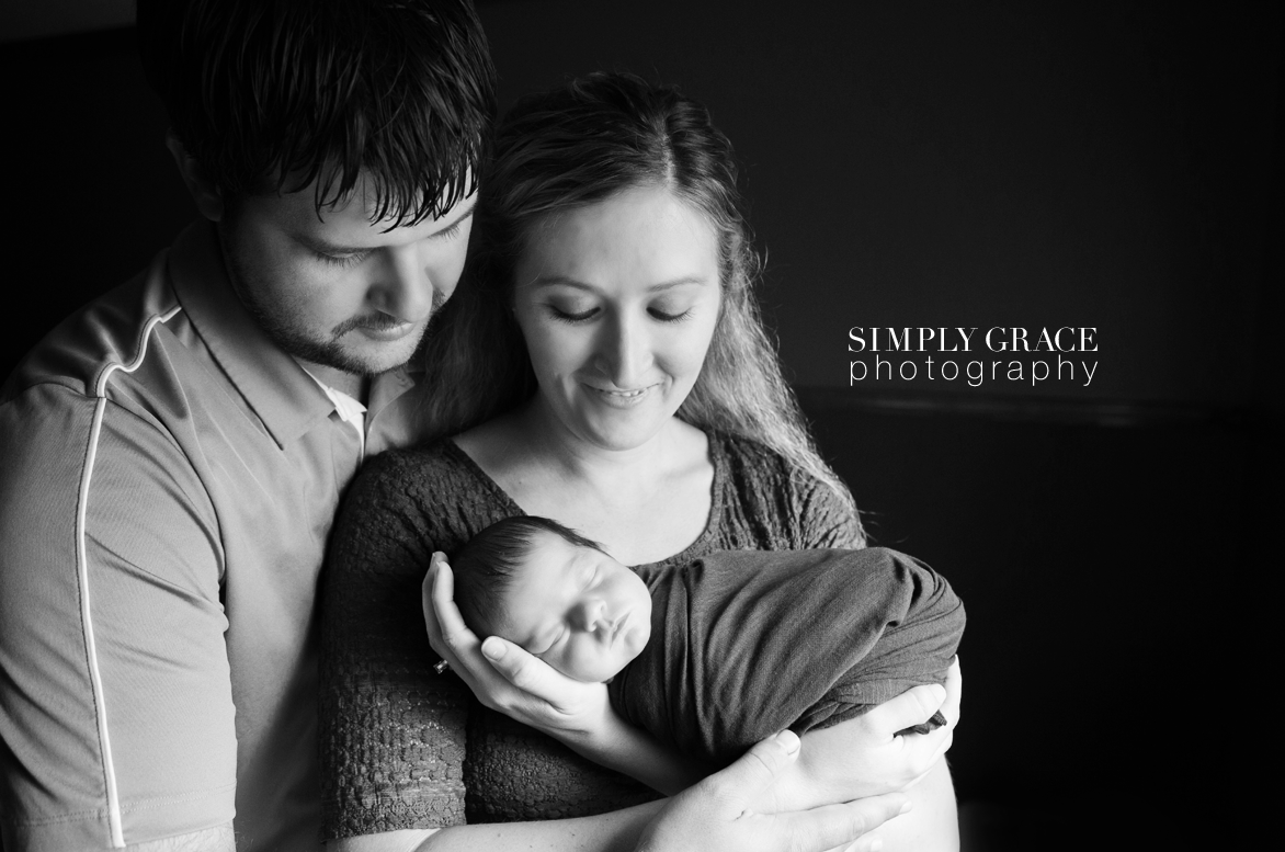 Overland Park newborn session simply grace photography mother father and son