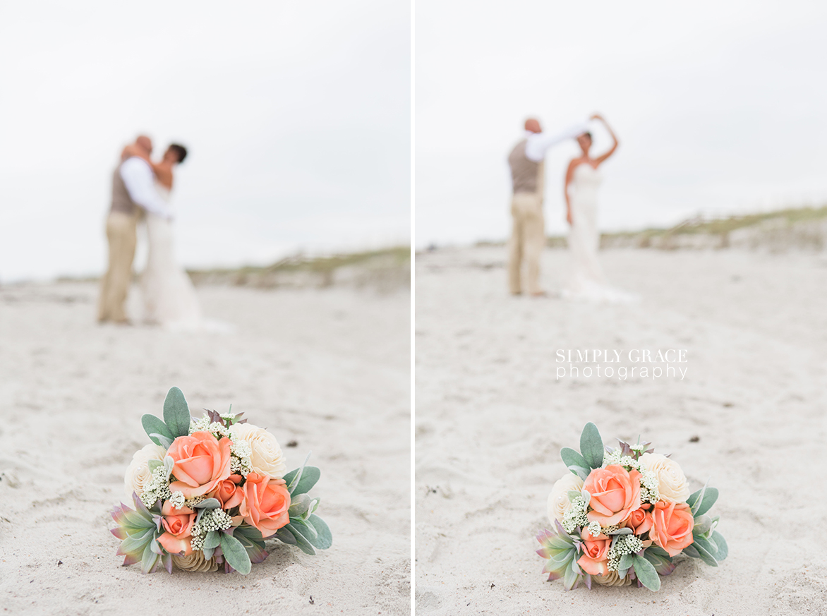 bride and groom dancing at amelia island wedding beach-simply grace photography