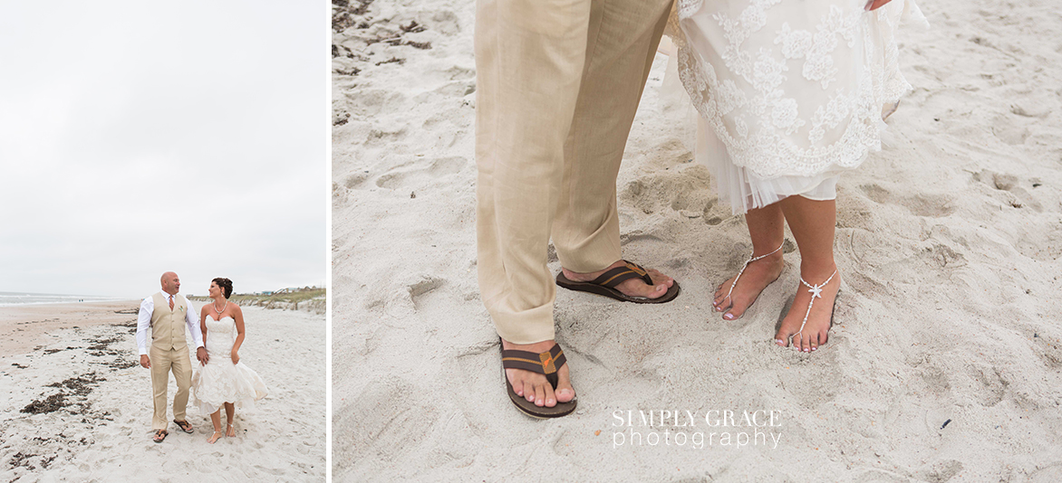 bride and groom barefoot sandals amelia island wedding beach-simply grace photography