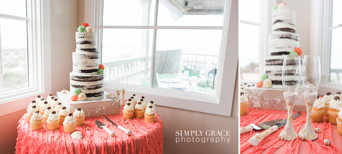 wedding cake at amelia island wedding beach simply grace photography