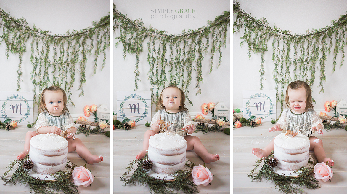 woodland boho girl smash cake