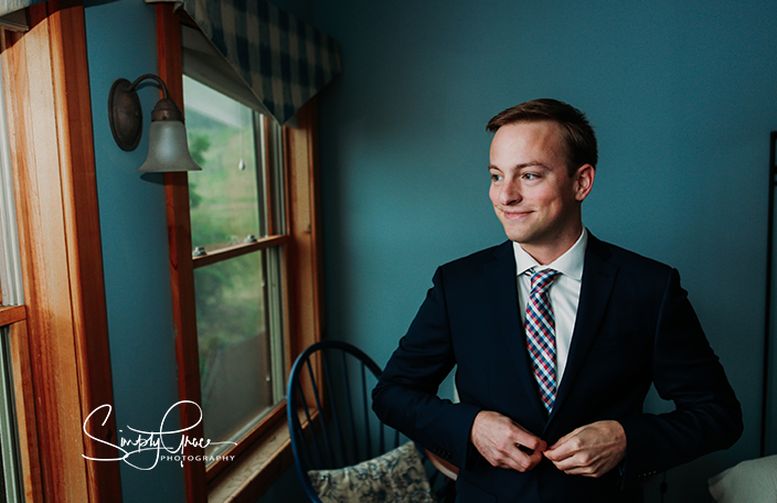 circle s ranch wedding groom getting ready simply grace photography