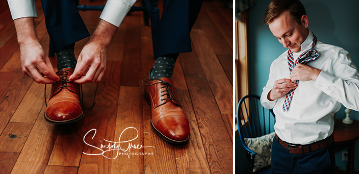 circle s ranch wedding groom getting ready simply grace photography