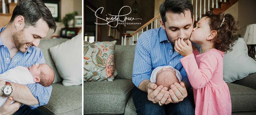 kansas city newborn photography kids with dad picture in home simply grace photography