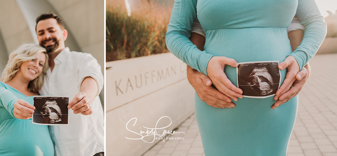 kauffman maternity session blue dress simply grace photography sonogram