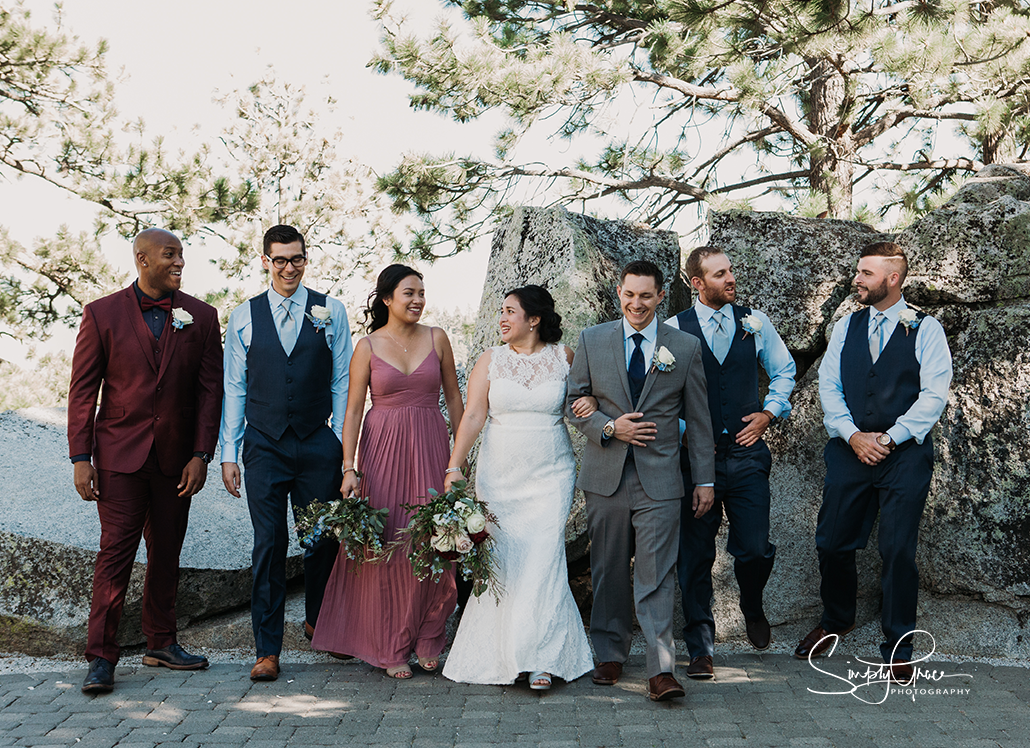 lake tahoe wedding kansas city wedding photographer wedding party walking