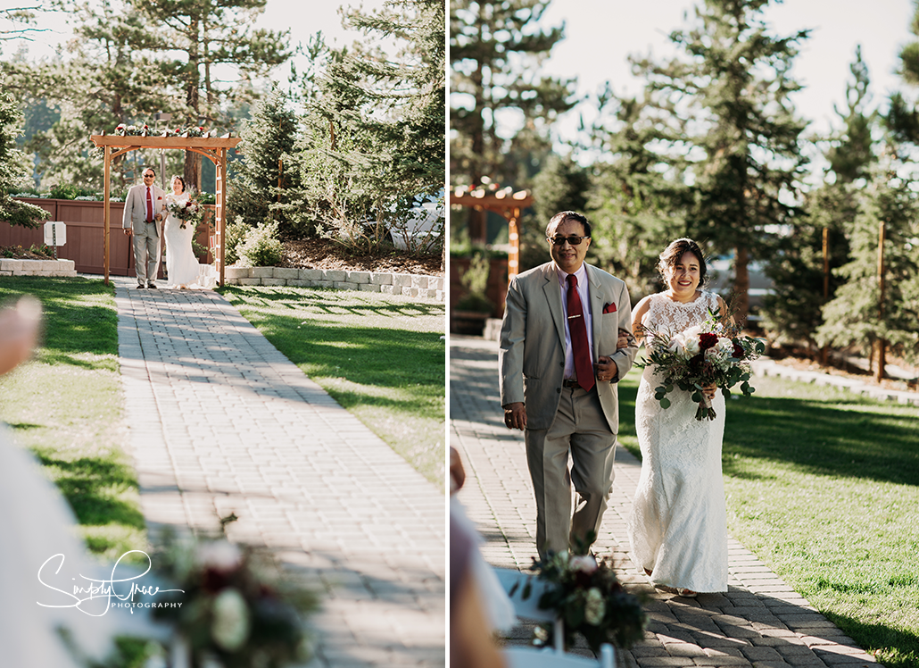 lake tahoe wedding kansas city wedding photographer bride walking down the isle