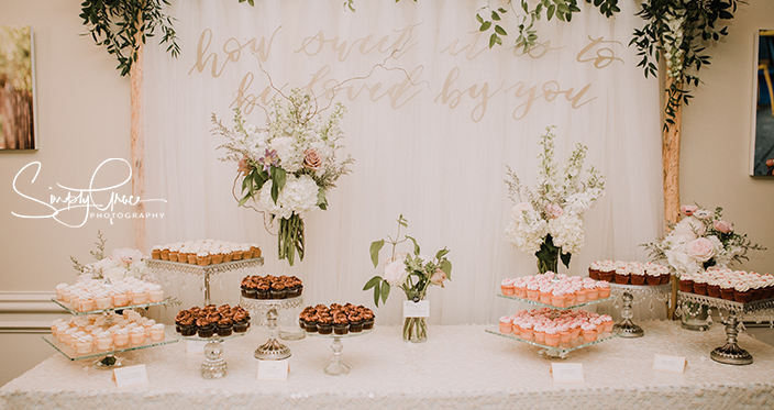 loch lloyd wedding reception desserts table