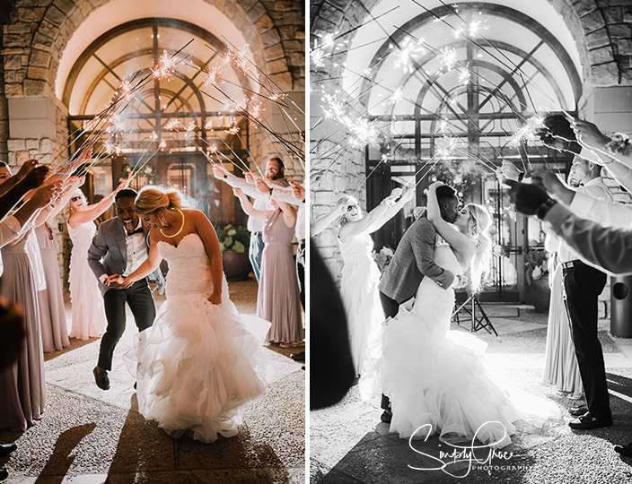 loch lloyd wedding sparkler exit simply grace photography