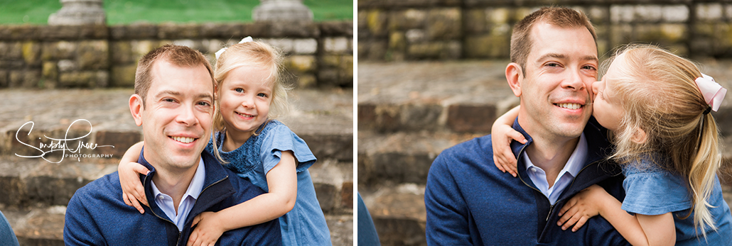 mission hills family session with simply grace photography daddy daughter kiss