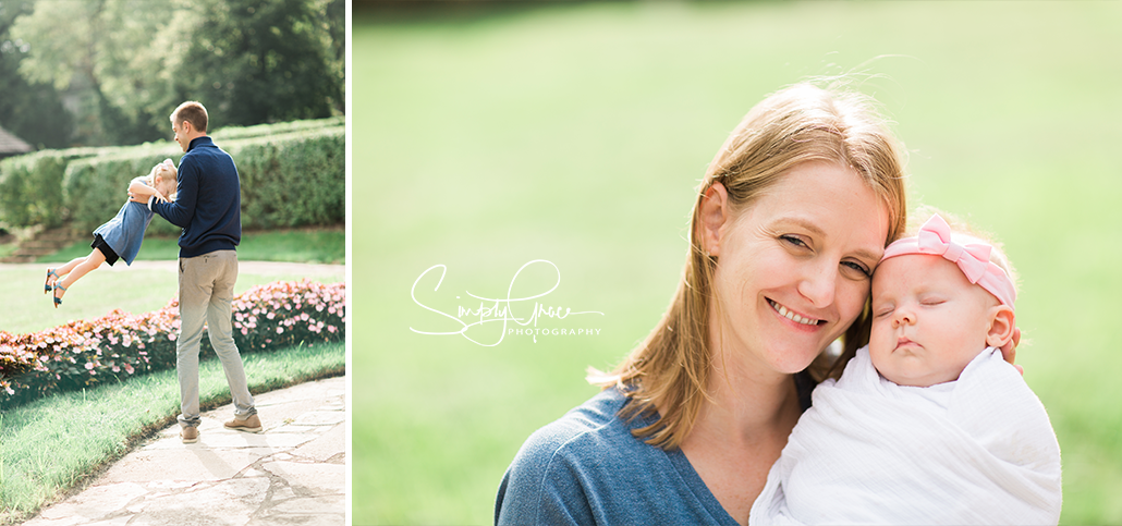 mission hills family session with simply grace photography mother and four month old