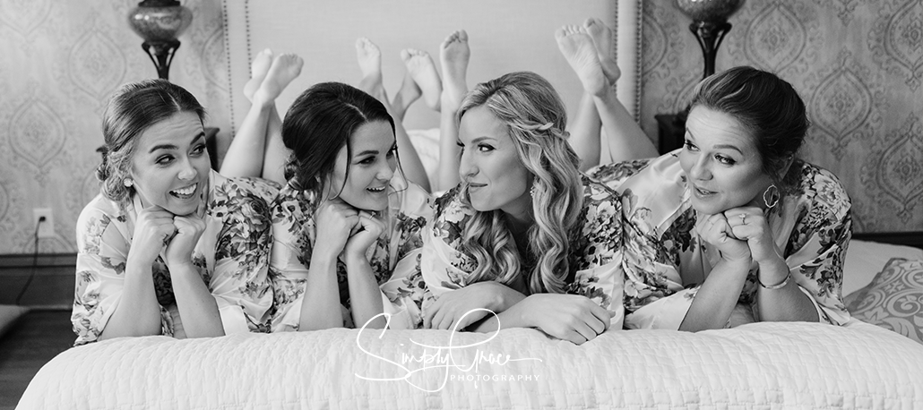 eighteen ninety wedding black and white on bed simply grace photography
