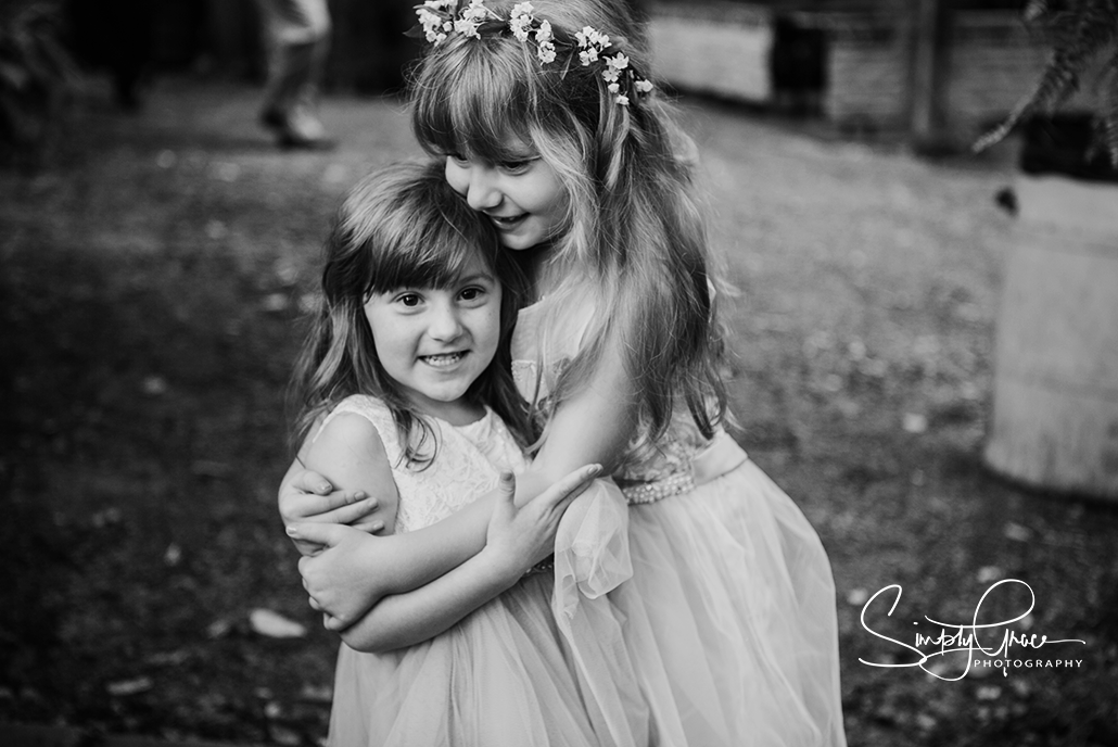 paradise park wedding simply grace photography flower girls in black and white