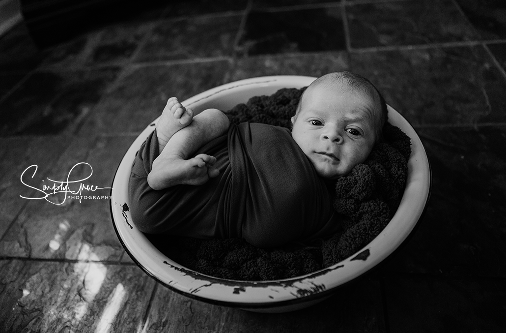 black and white newborn boy simply grace photography