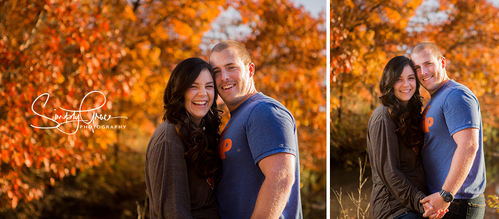 Wyandotte County Lake Engagement Session fall colors