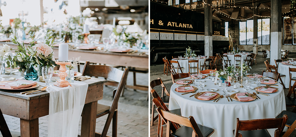 GA state railroad museum wedding reception