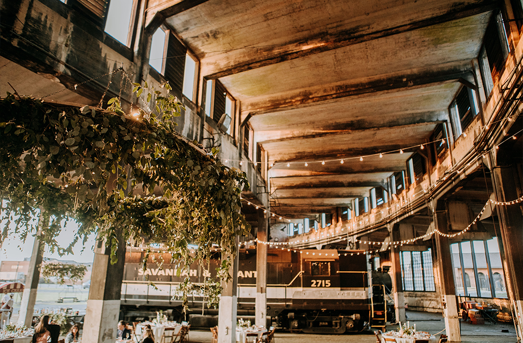 wedding reception at GA State Railroad museum