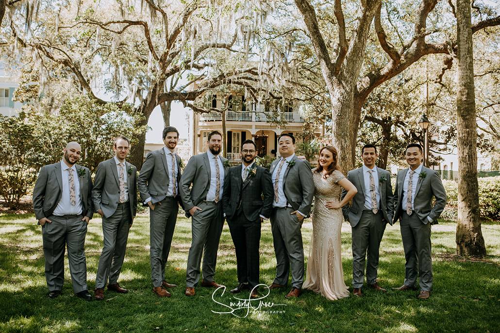 Groomsmen picture at forsyth park