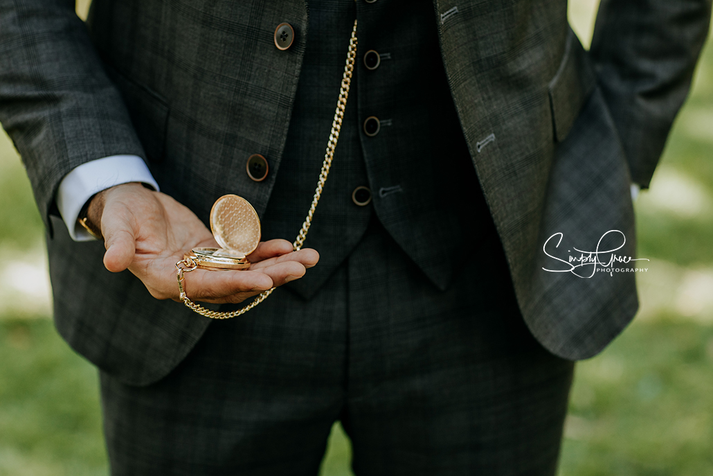 grooms pocket watch wedding details