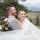 veil shot with bride and groom at estes park colorado