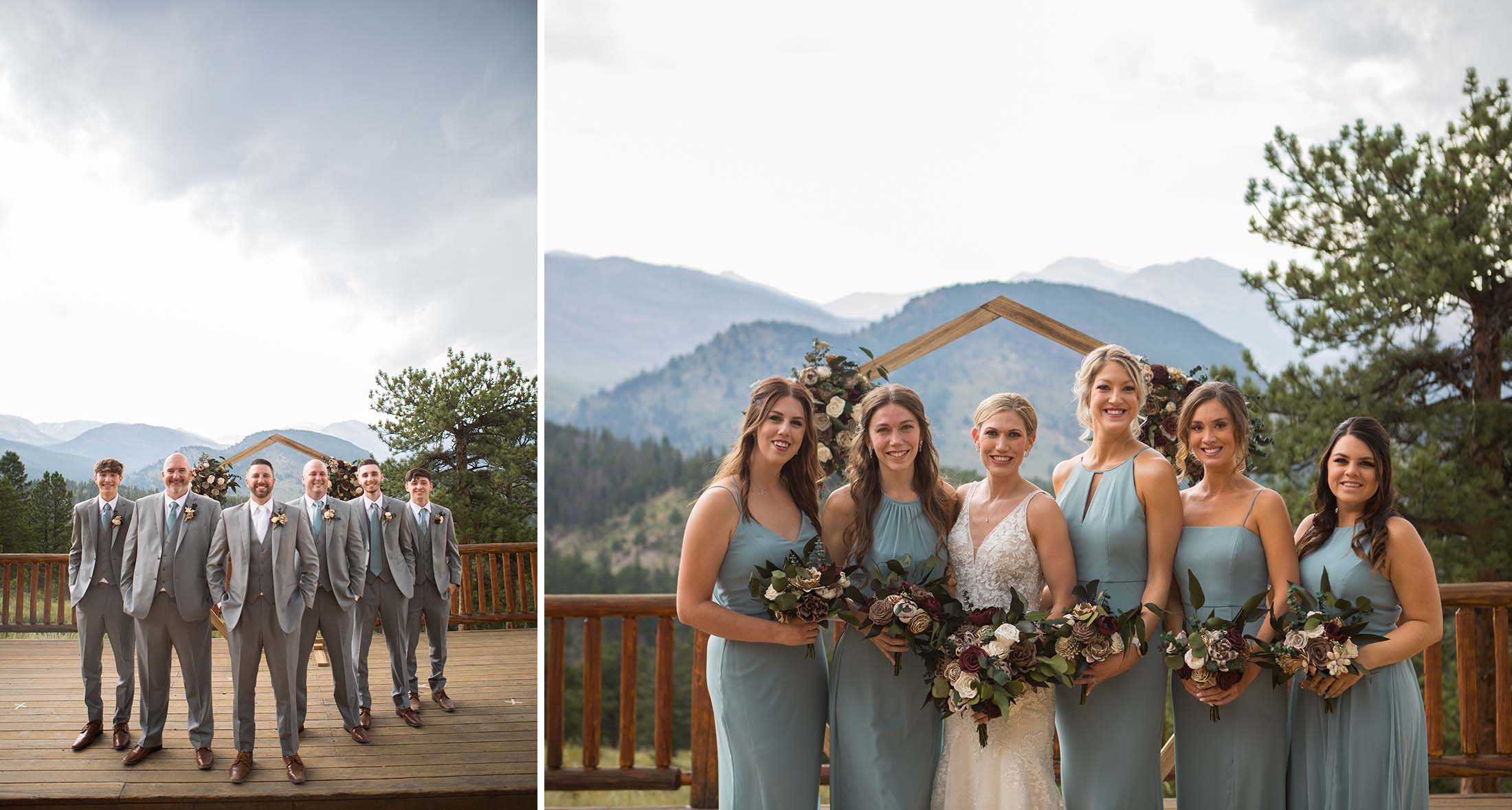 bridal portraits at the overlook chapel in estes park colorado