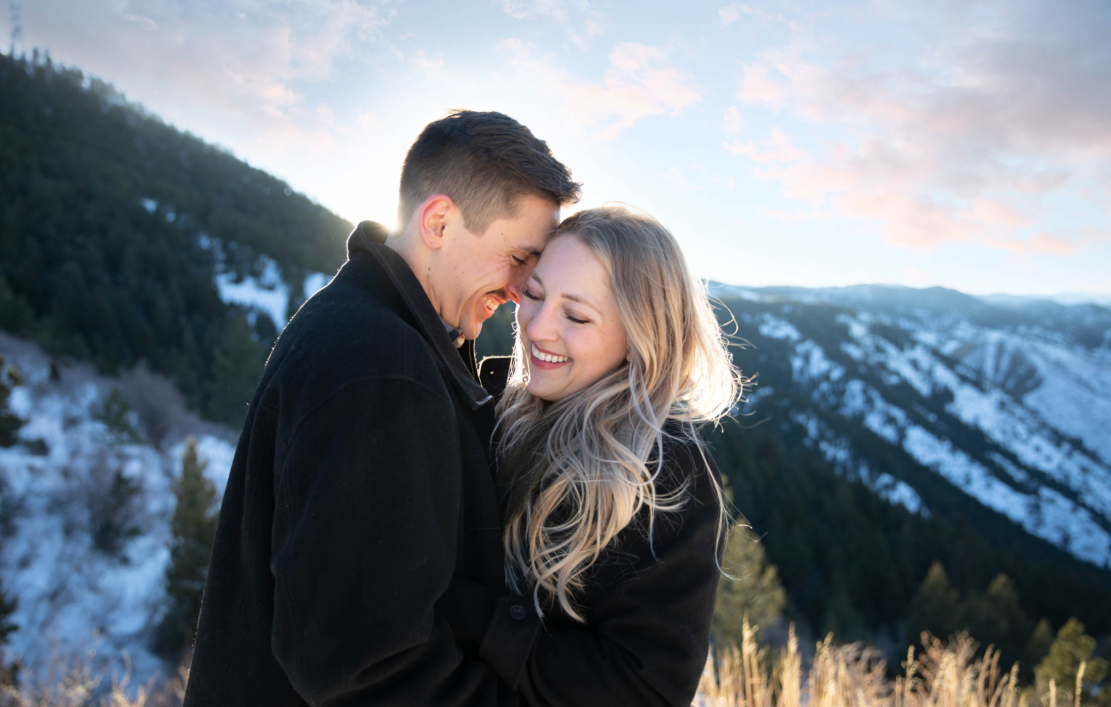 engagement session at sunset near lookout mountain with simply grace photography
