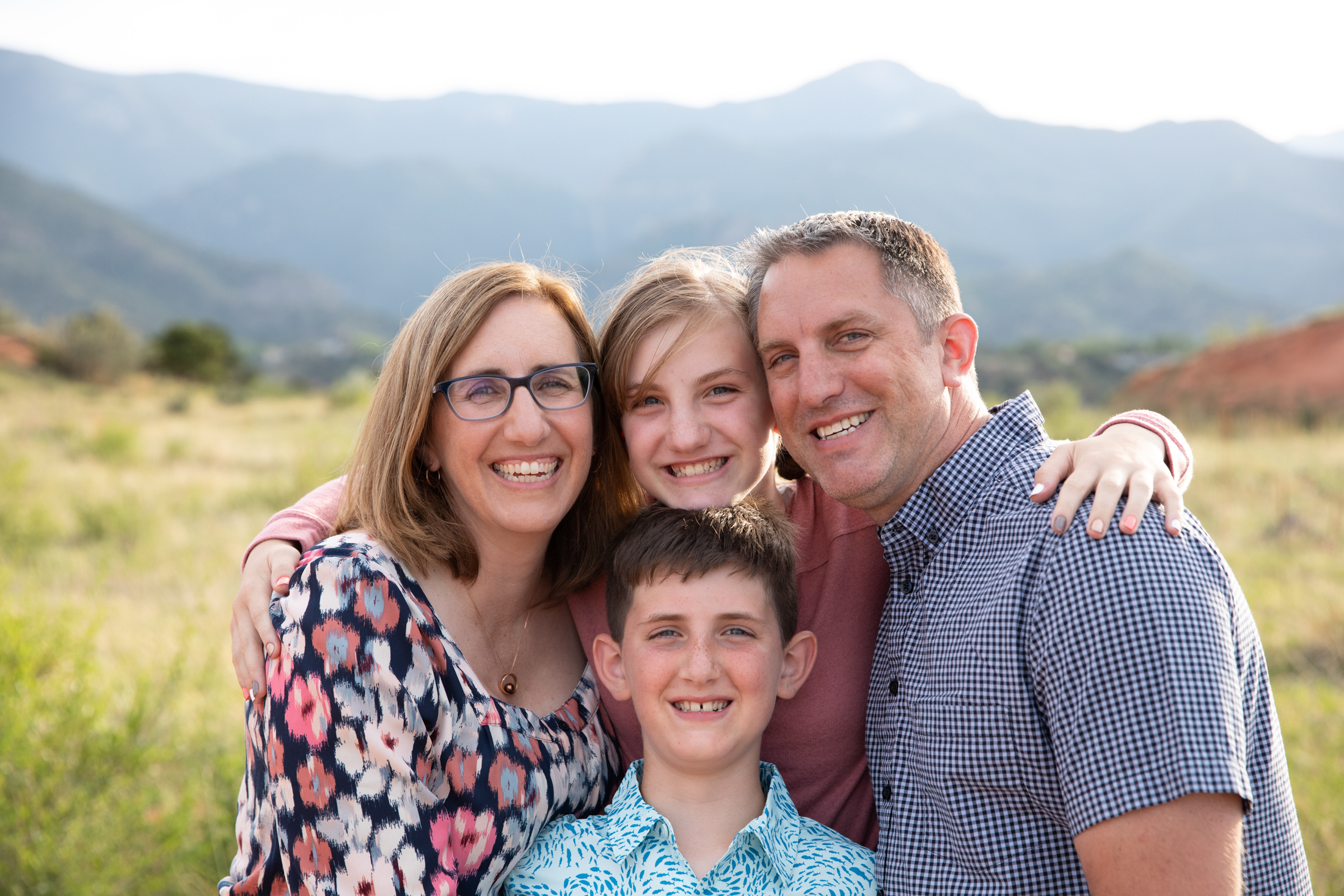 Family comes close together at red rocks open space