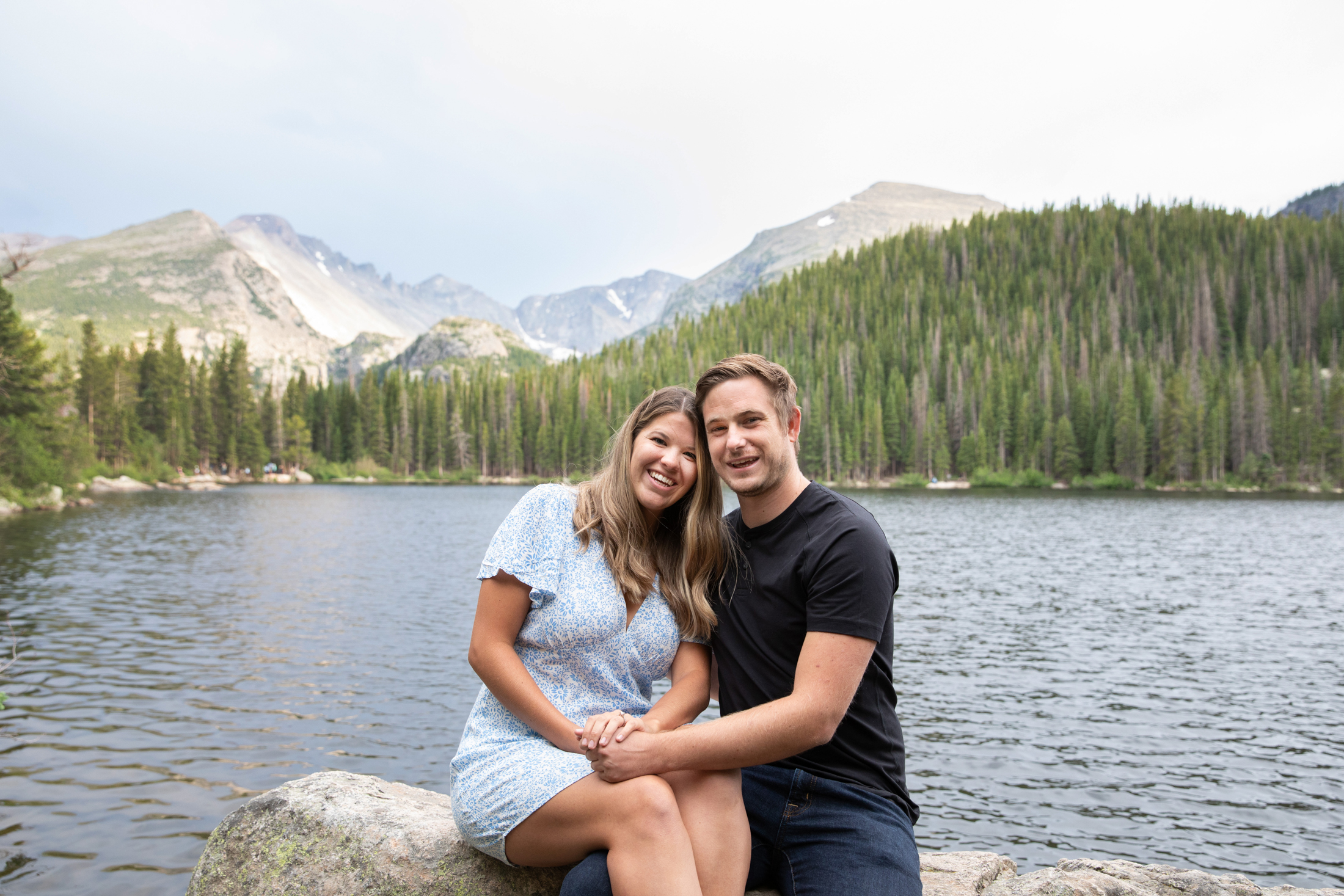 couple posing together at bear lake rmnp with simply grace photography