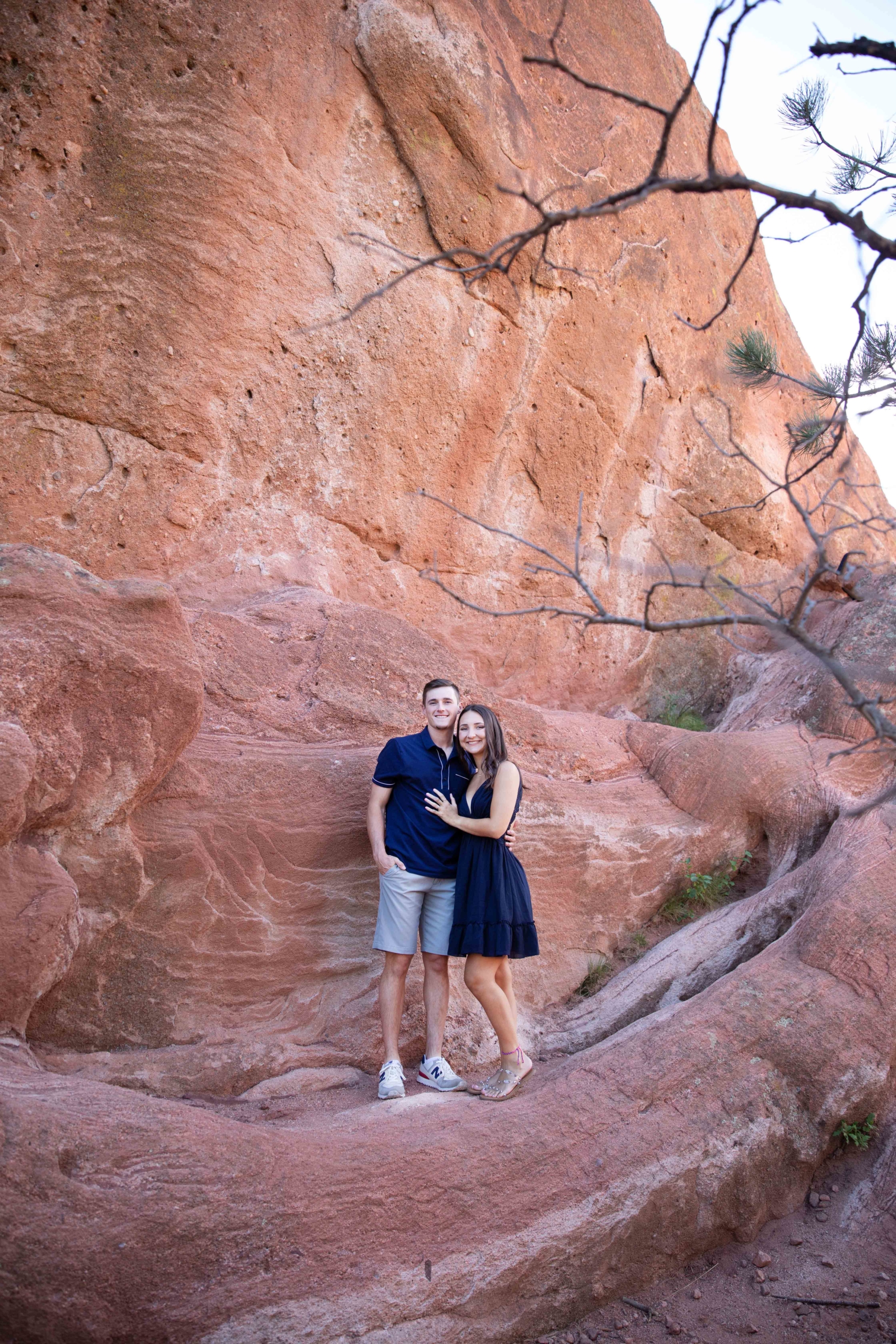 dark blue dress couple at red rocks open space