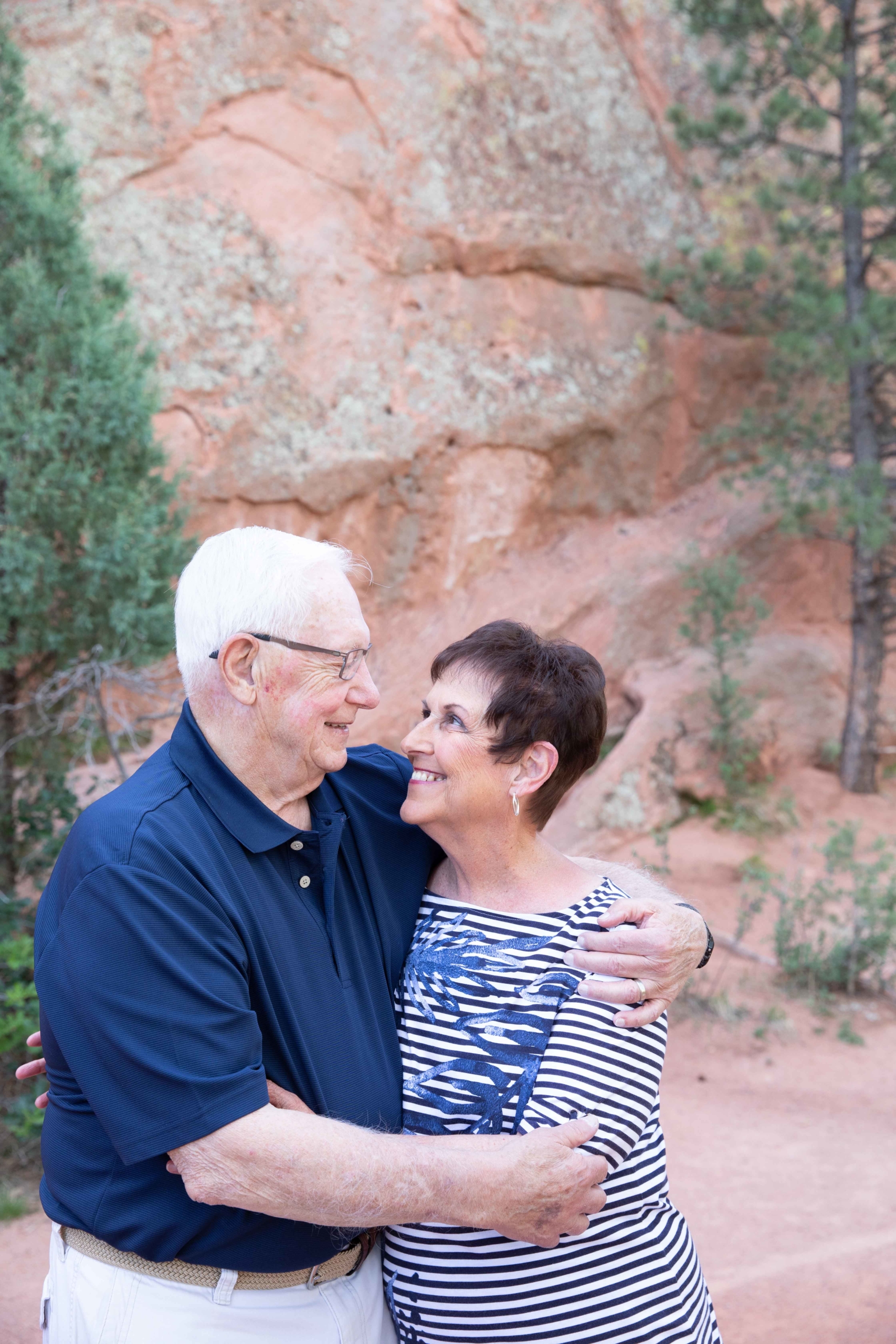 loving grandparents at red rocks open space in colorado springs