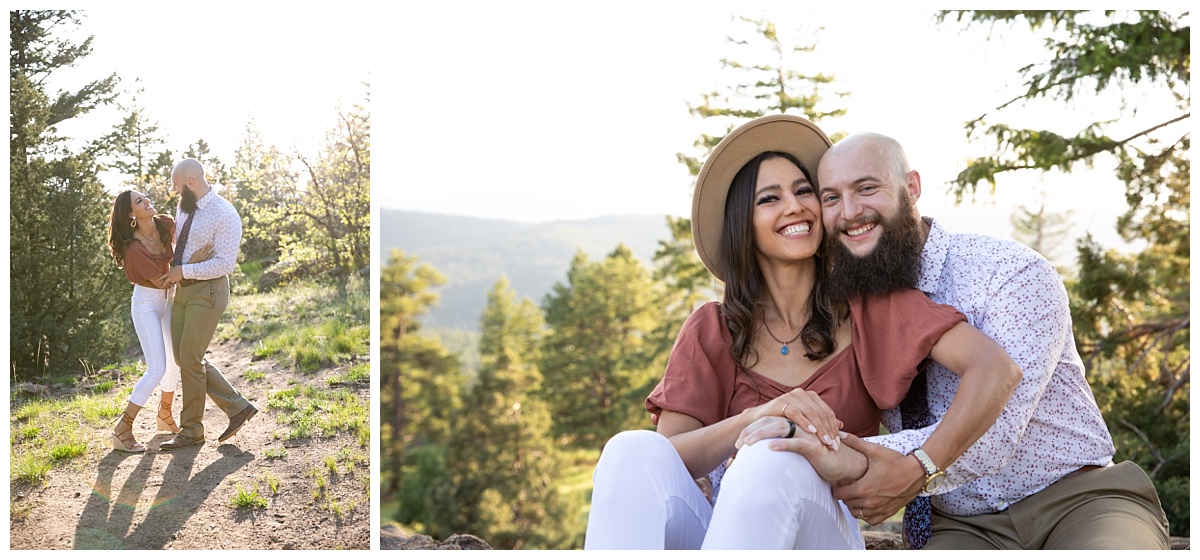Mount Flacon Engagement Session with puppy dogs