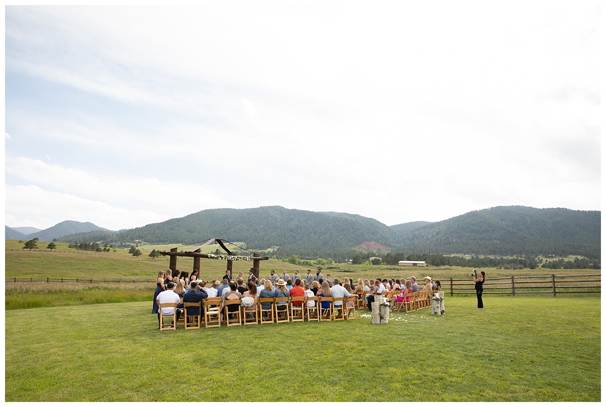 full ceremony at Spruce Mountain Wedding