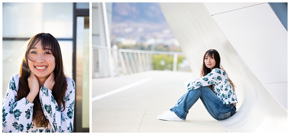 senior session at the bridge at the Olympic museum in Colorado springs
