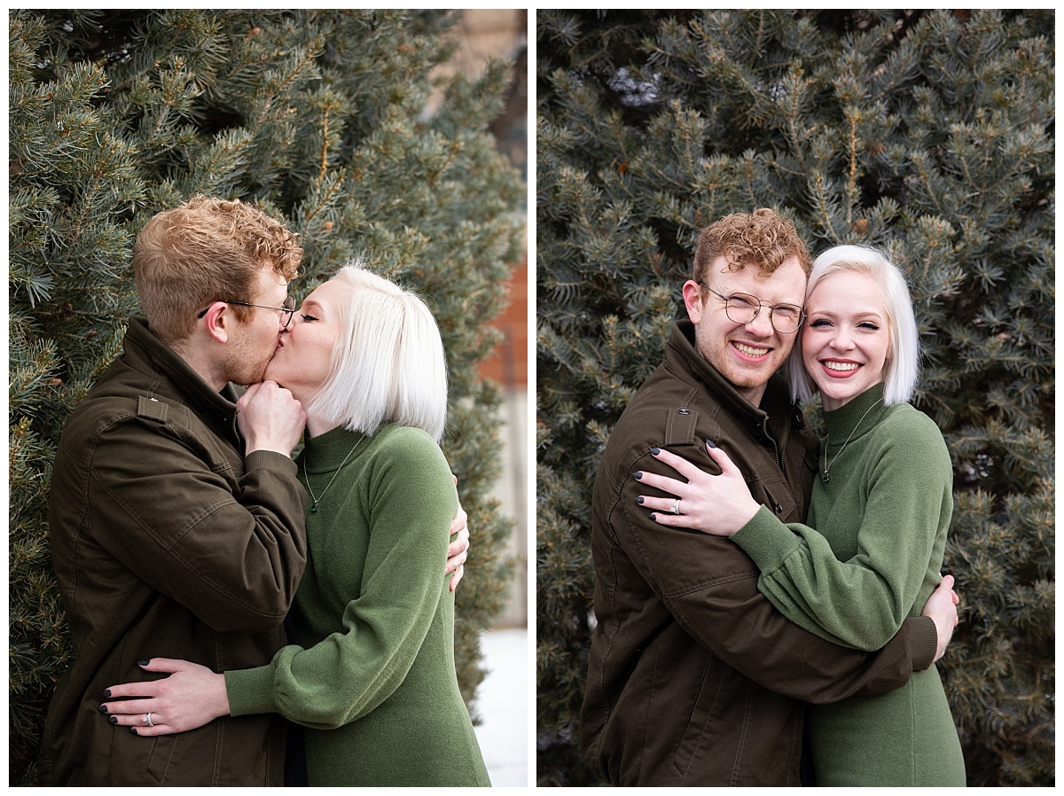 engagement session in downtown louisville colorado all green