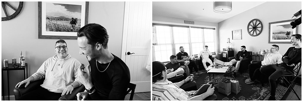 groom and groomsmen before they get ready in littleton colorado