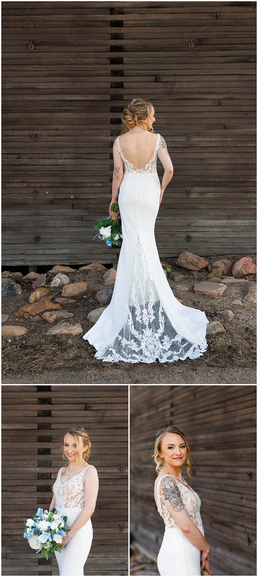 bridal portraits taken at the barn of raccoon creek with simply grace photography