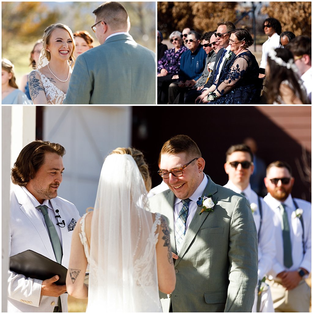 ceremony at the barn of raccoon creek simply grace photography