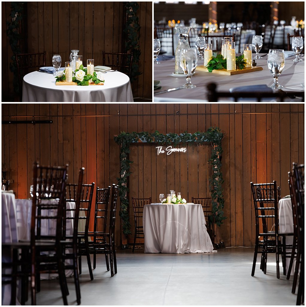 reception details at the barn of raccoon creek in littleton colorado by simply grace photography